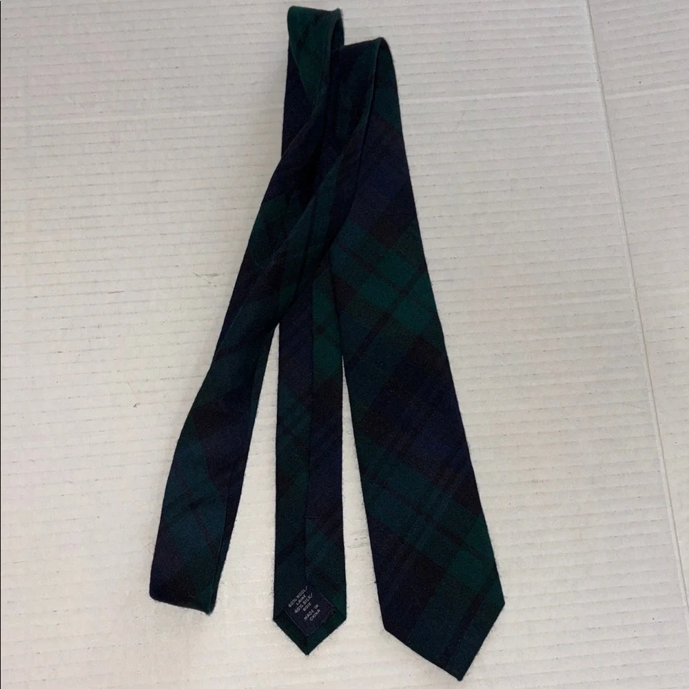 J. Crew Navy & Green Plaid Tie